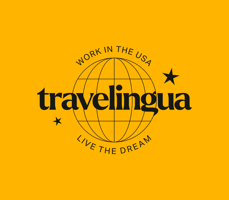 Logotipo secundario e isotipo diseñado para la marca de intercambio Travelingua
