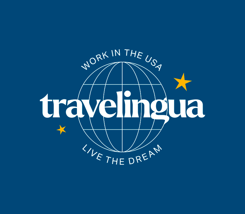 Diseño de logotipo principal para la agencia de programas en el extranjero Travelingua