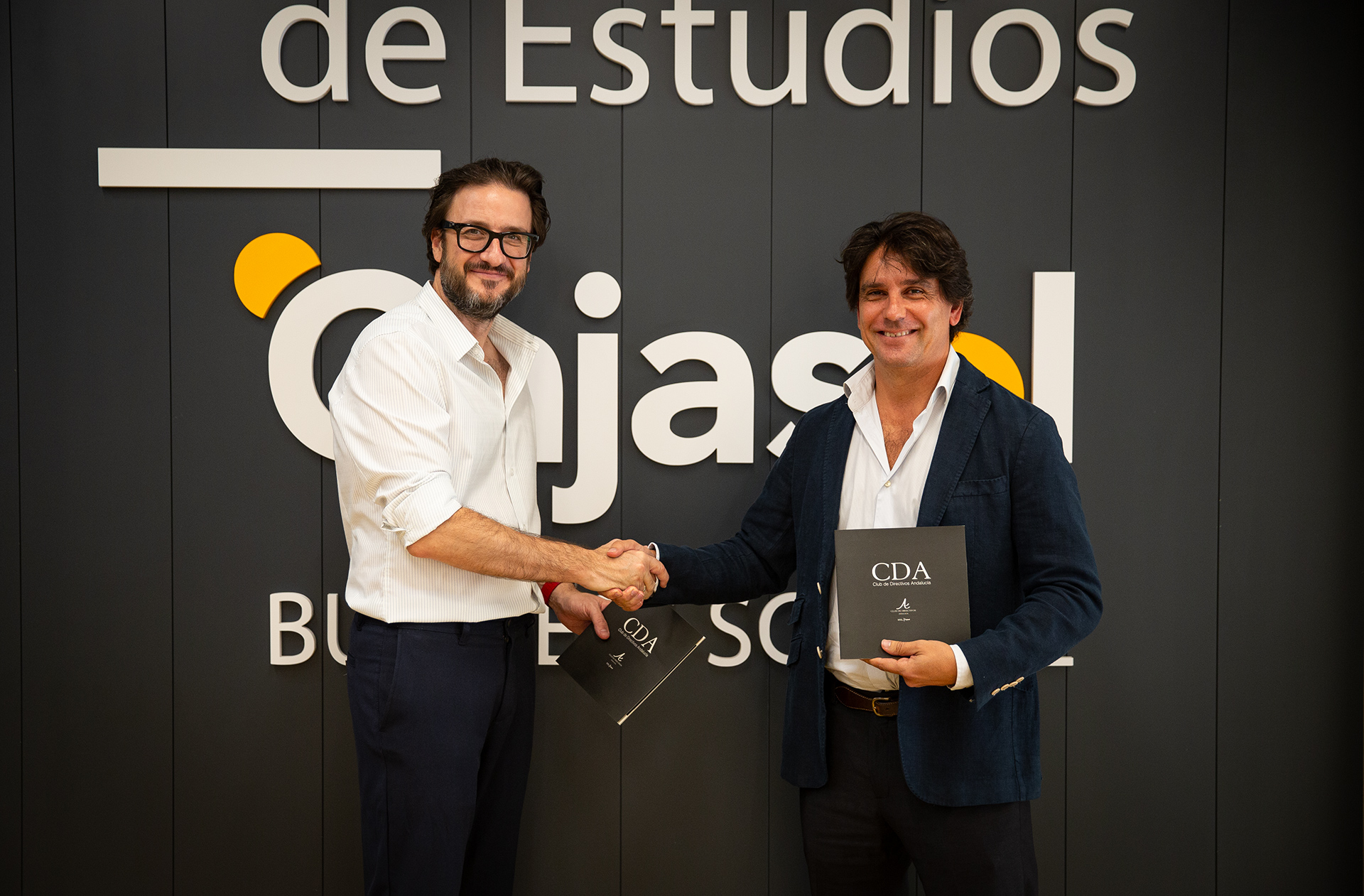 Jaime Roldán, CEO de Arteria y Álvaro Martínez, subdirector institucional y financiero del Instituto de Estudios Cajasol y responsable del CDA (Club de Directivos de Andalucía)
